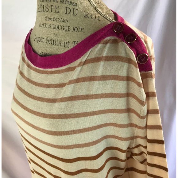 Anthropologie Yellow Bird Knit Striped Sweater Size M - Picture 8 of 11